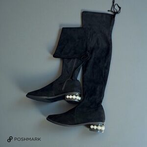 💖 Luxe Pearl-Heel Over-The-Knee Boots 💖